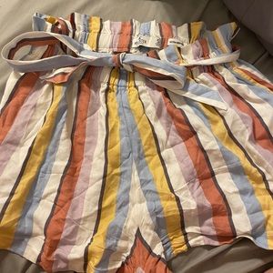 Striped Paperbag Shorts Hollister